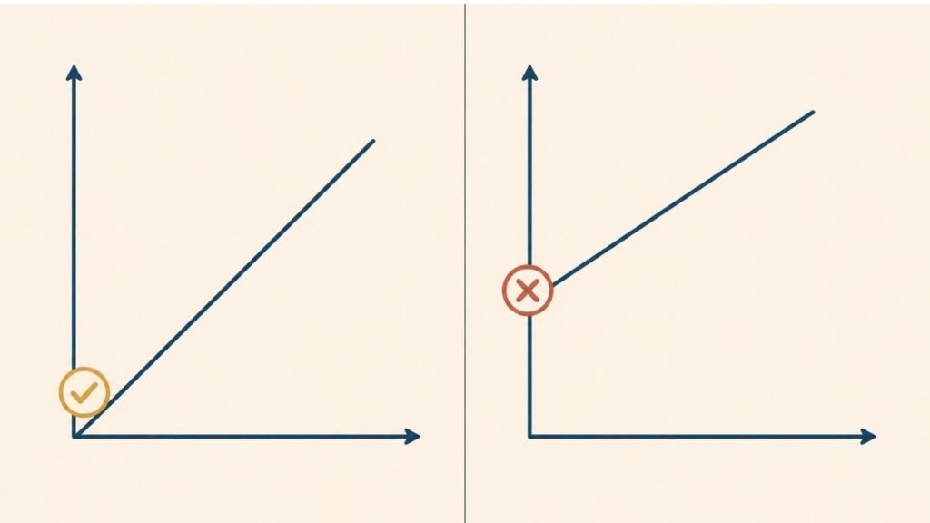 Dois gráficos comparando retas: uma passando pela origem (proporcionalidade direta) e outra deslocada, sem passar pela origem