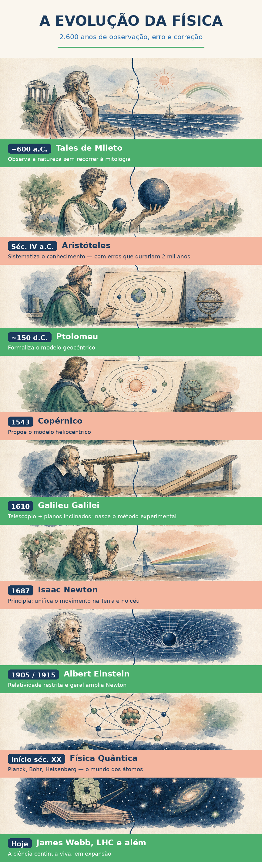 Linha do tempo da história da física, de Tales de Mileto a James Webb